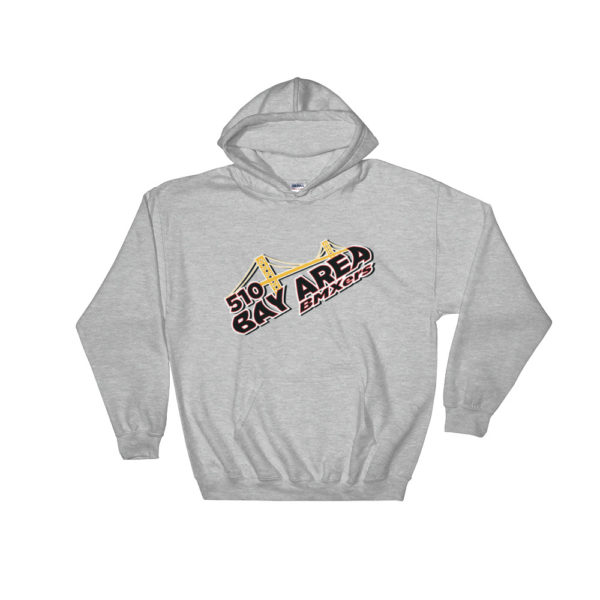 bay area bmxers logo hooded sweatshirt light grey