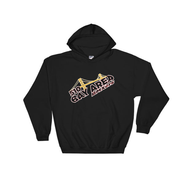bay area bmxers logo hooded sweatshirt black