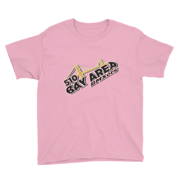 bay area bmxers logo youth t-shirt charity pink