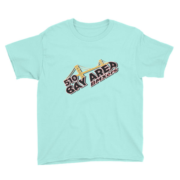 bay area bmxers logo youth t-shirt teal ice