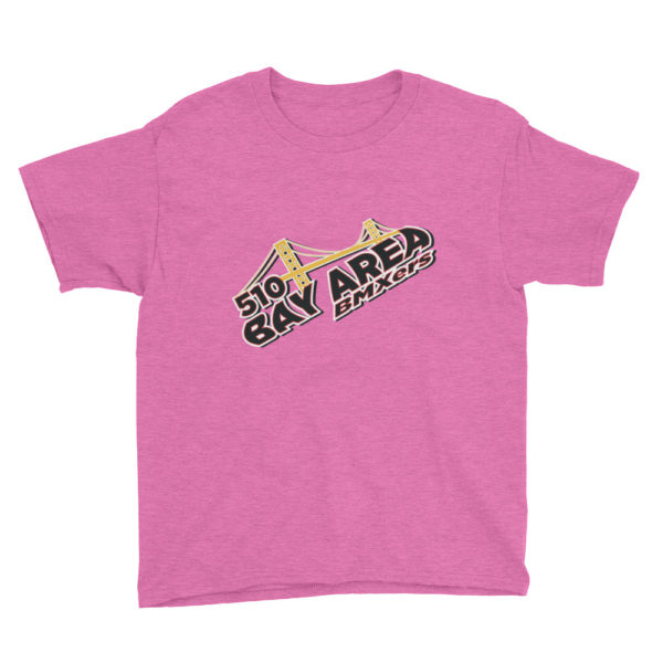 bay area bmxers logo youth t-shirt heather pink