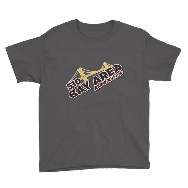 bay area bmxers logo youth t-shirt charcoal grey