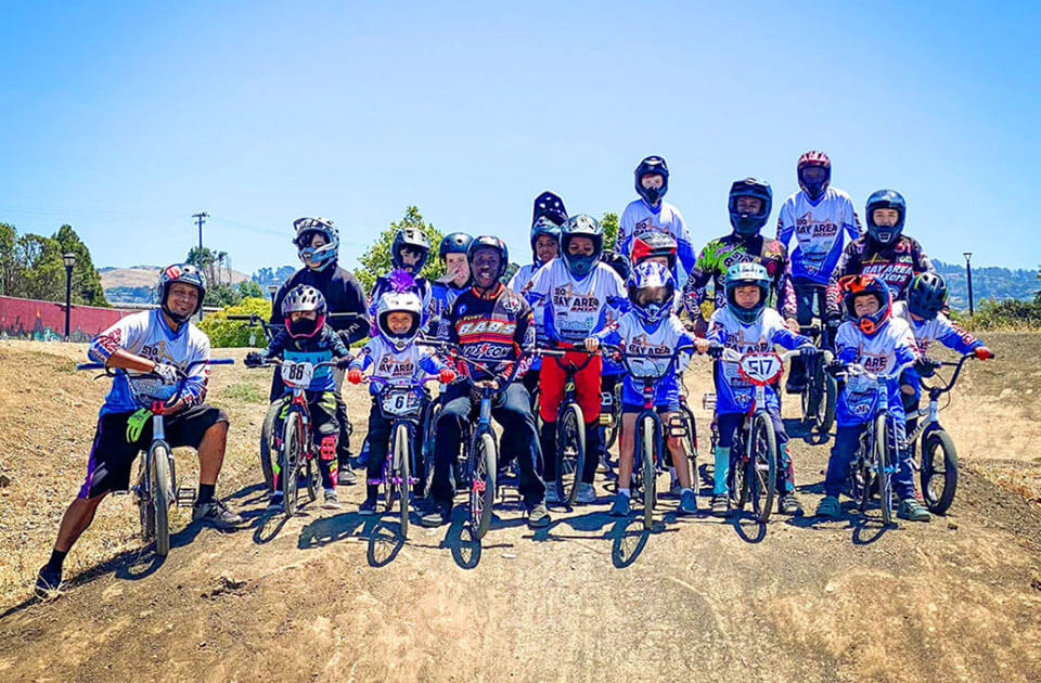 bay area bmxers 2022 summer bike camp group photo